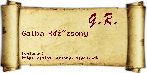 Galba Rázsony névjegykártya